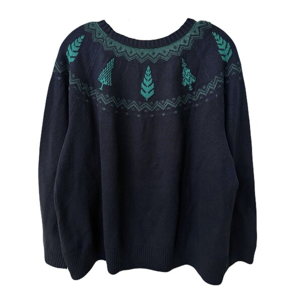 NEW Talbots Womens Size 2X Navy Whimsy Christmas Fair Isle Embellished Sweater - Picture 5 of 9